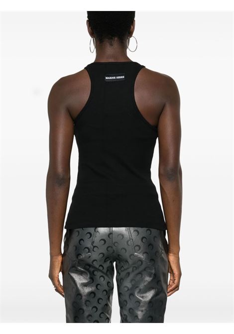 tank top moon logo ribbed donna nero MARINE SERRE | WTT014ACJER0011BK99